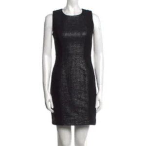 Milly Black Boucle & Coated‎ Nylon Sleeveless Sheath Dress Sz 2 - EUC